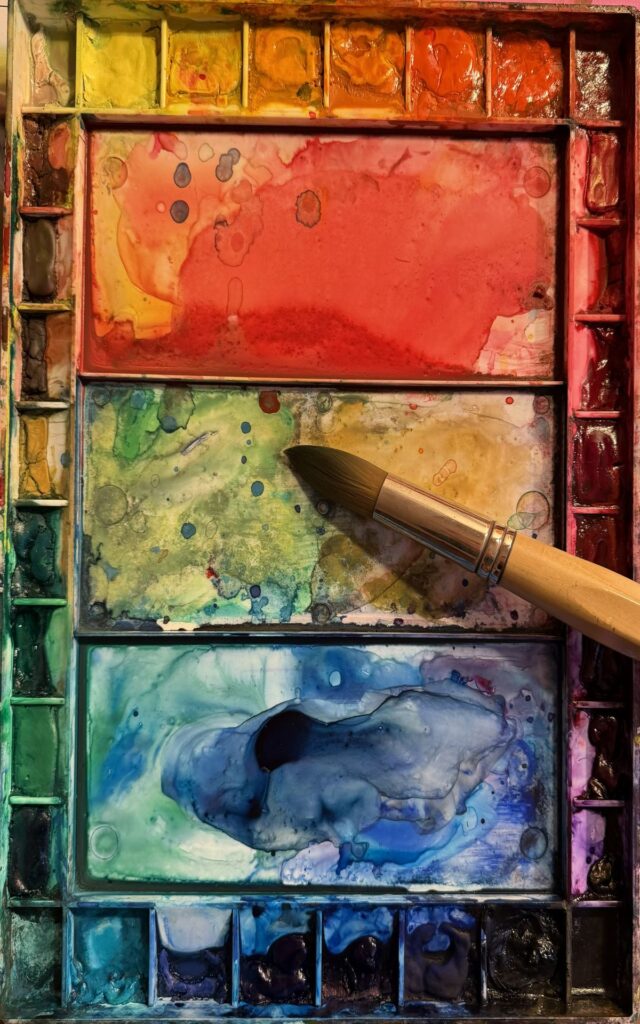 Noch ein Foto des Aquarell-Farbkastens